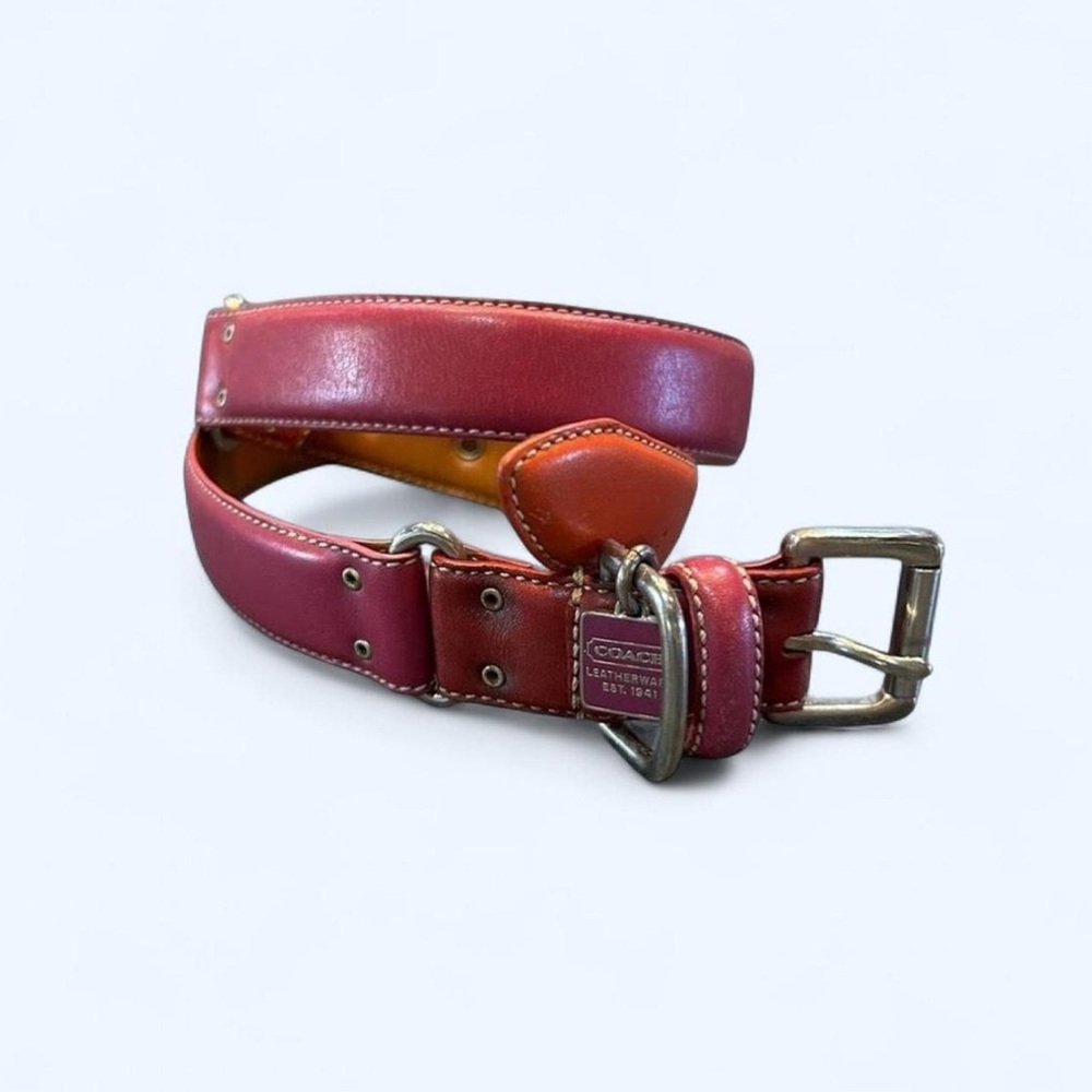Coach Leatherware 4002 XL Colorblock 22”-26” Pink Orange Dog Collar
